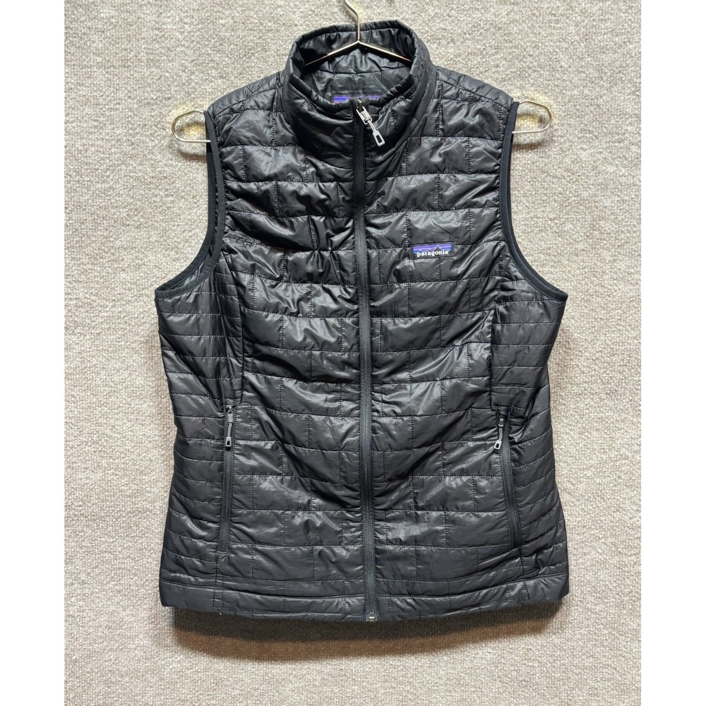 Patagonia Women's Size XL Nano Puff Vest Black Insulated Full Zip EUC Outdoor